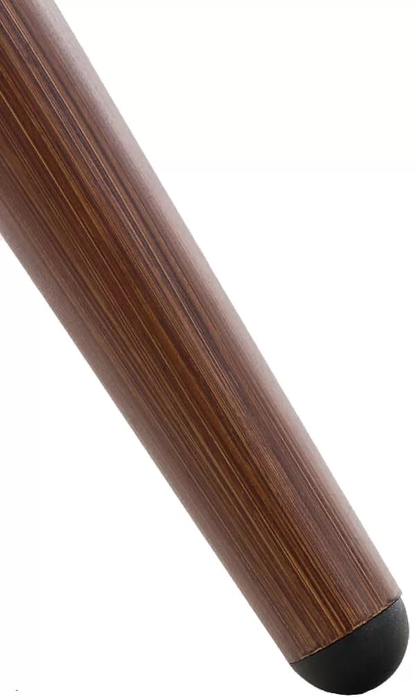 Sæt med 4 mørkebrune møbelben i metal, 21 cm højde, trælook finish, rustfrit aluminium med gulvbeskyttere af plast, inkl. skruer