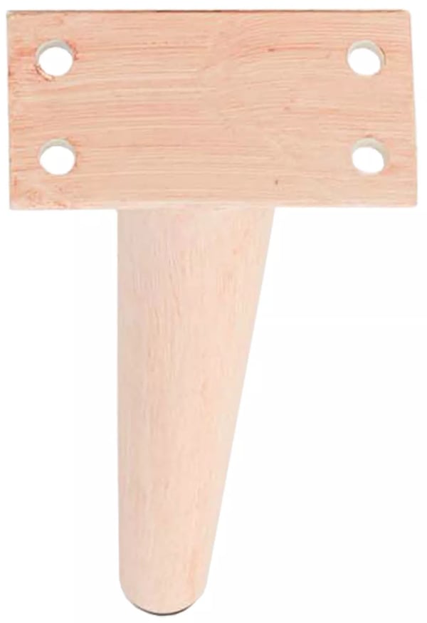 Sæt med 4 rustfri aluminiumsmøbelben med trælook, 26 cm højde, lysebrun metalfinish