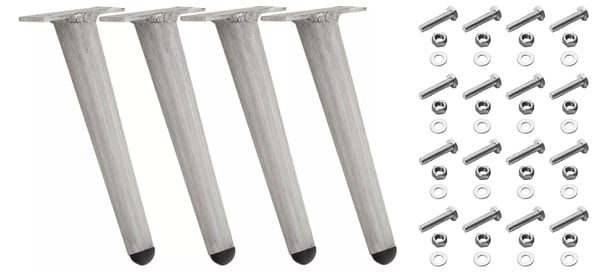 4 kpl Kalustejalat, Light Grey Metallia, 21cm/26cm/31cm Korkeusvaihtoehdot, Sisä- ja Ulkokäyttöön