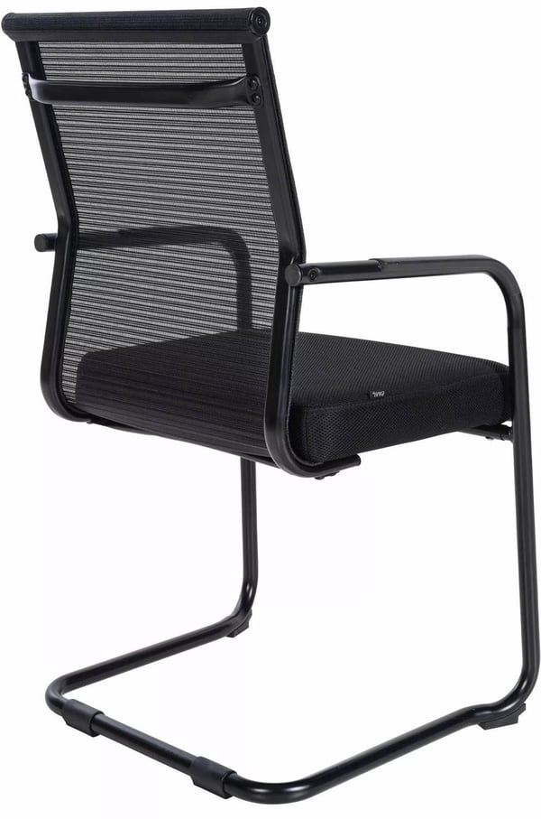 Set med 2 Denny Mesh Besöksstolar - Svart tygsits, metallram med medar