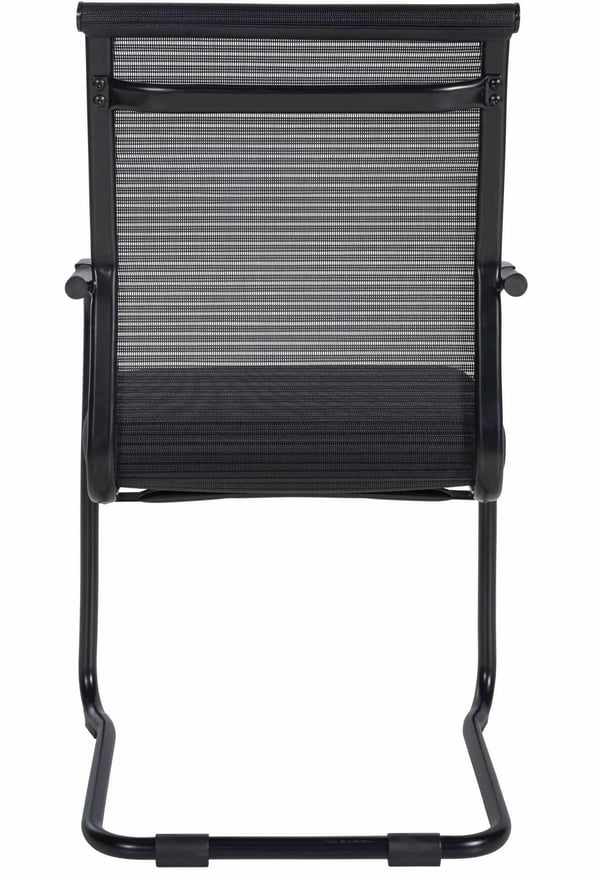 Set med 2 Denny Mesh Besöksstolar - Svart tygsits, metallram med medar