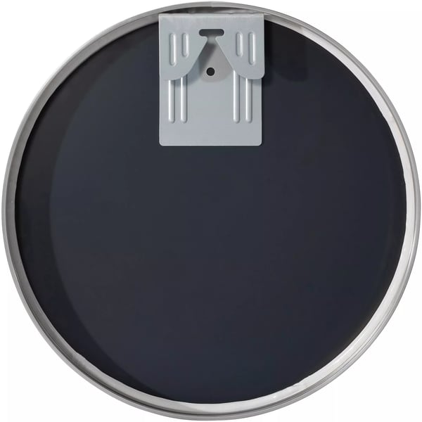 Elsie S Vægspejl - Rund Sølv Metalramme, 30 cm Diameter Spejl | Krogmontering Inkluderet