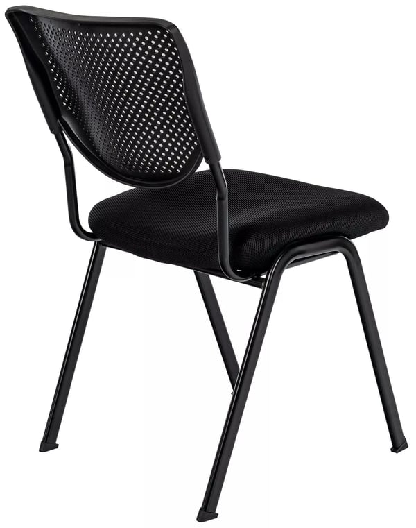 Kaber Stabelbar Konferencestol i Stof med Mat Sort Metalstel, Sort