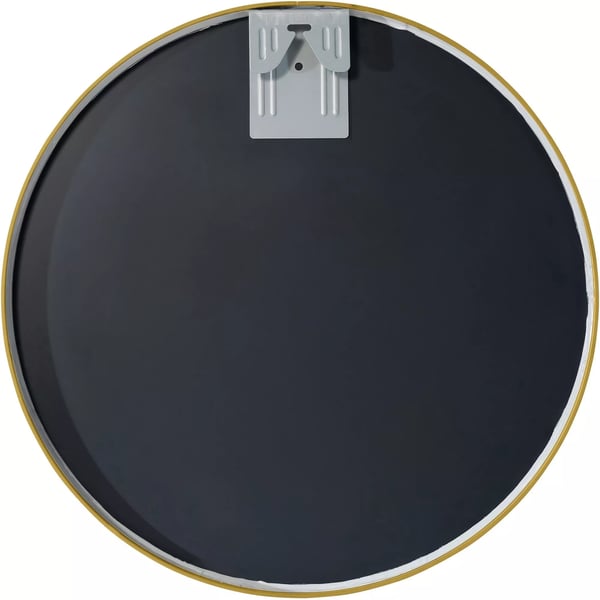 Elsie M Vægspejl - Moderne Rundt Spejl, Guldfarvet Blank Metalramme, 45 cm Diameter