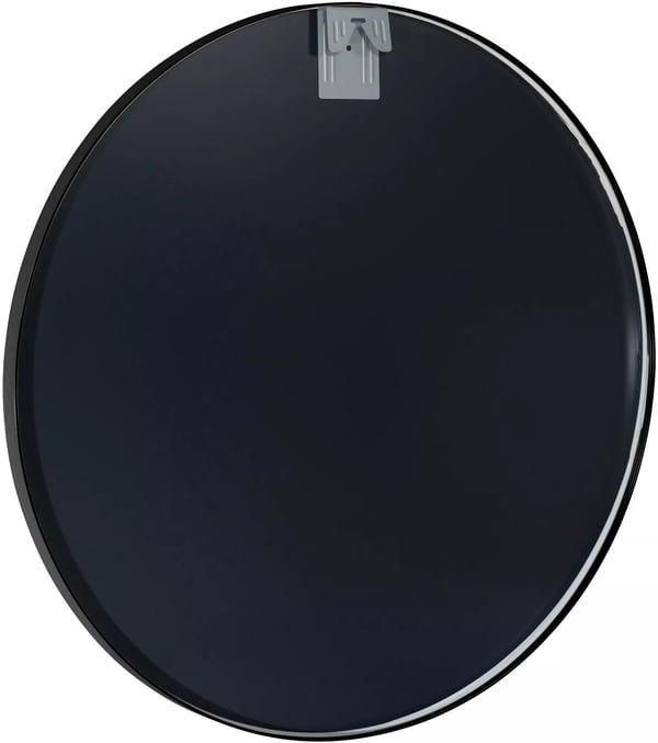 Elsie XL Vægspejl, 80 cm Diameter, Rundt, Sort Metalramme med Aluminiumsstativ Materiale