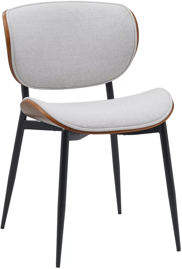 Enid stofbesøgsstol valnød/creme metalramme