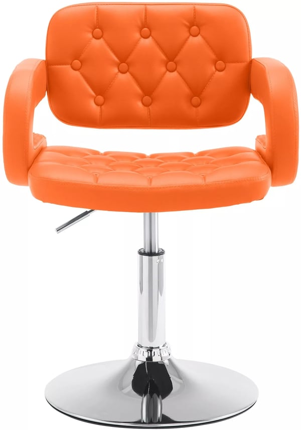 Dublin Orange Faux Läder Loungestol med Kromfärgad Metallram