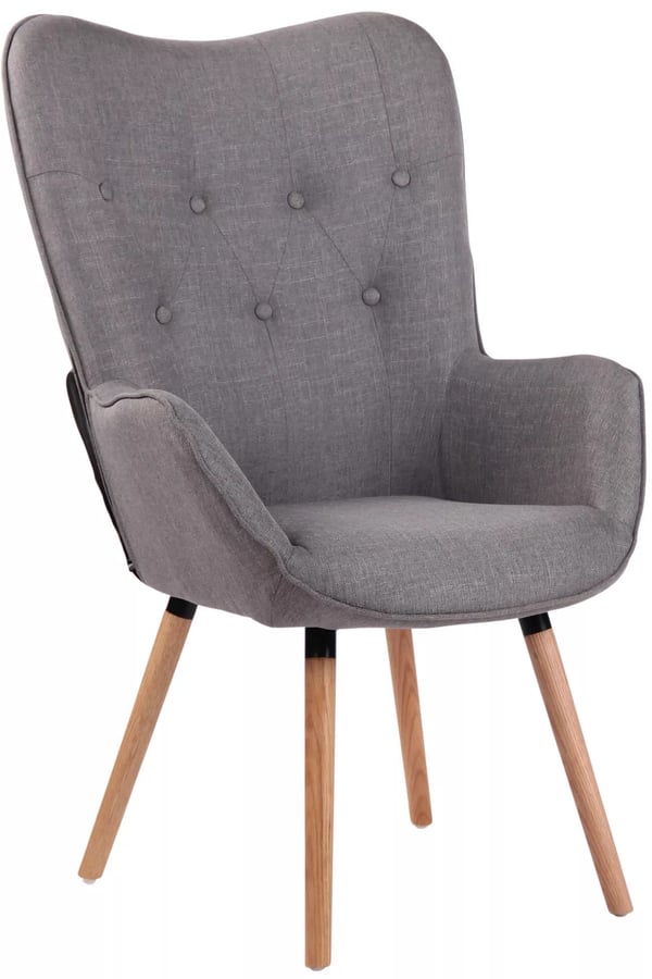 Ashford grå stof Chesterfield Wingback Lounger med træben