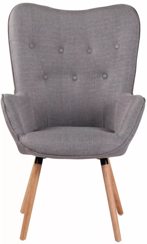 Ashford grå stof Chesterfield Wingback Lounger med træben