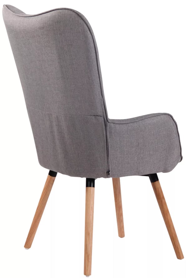 Ashford grå stof Chesterfield Wingback Lounger med træben