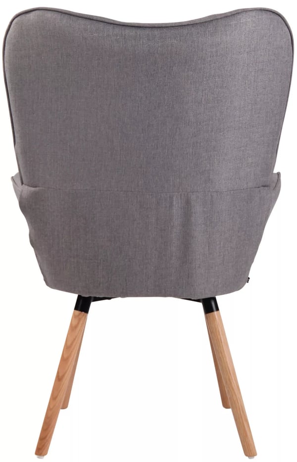 Ashford grå stof Chesterfield Wingback Lounger med træben