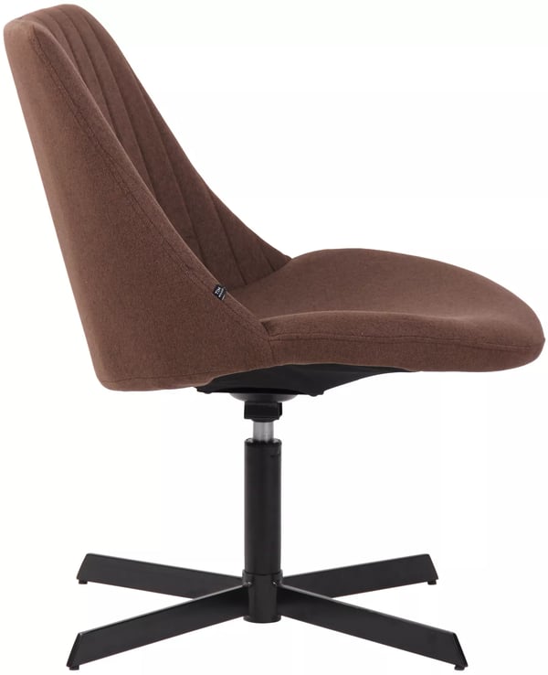 Brown fabric armchair Granby with matte black metal legs