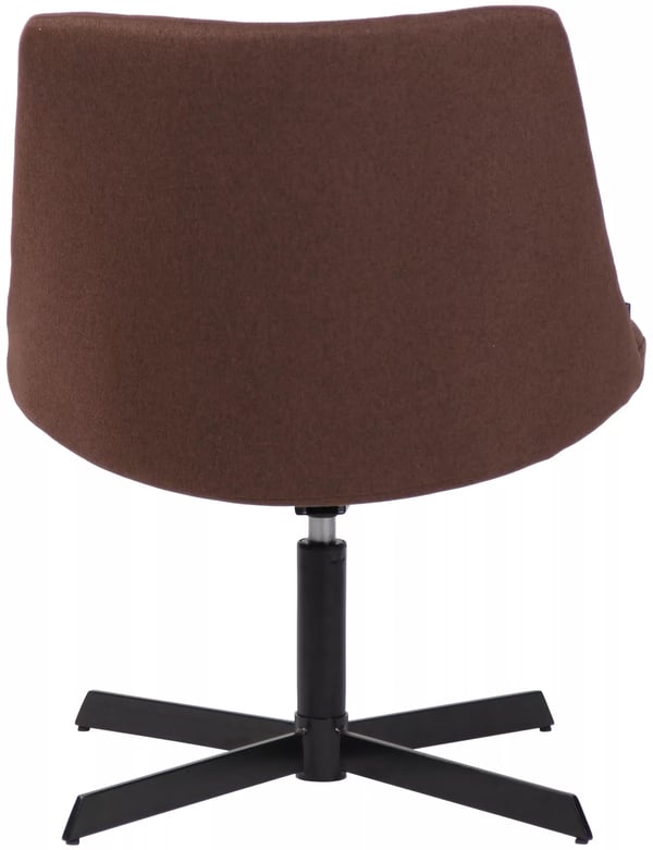Brown fabric armchair Granby with matte black metal legs