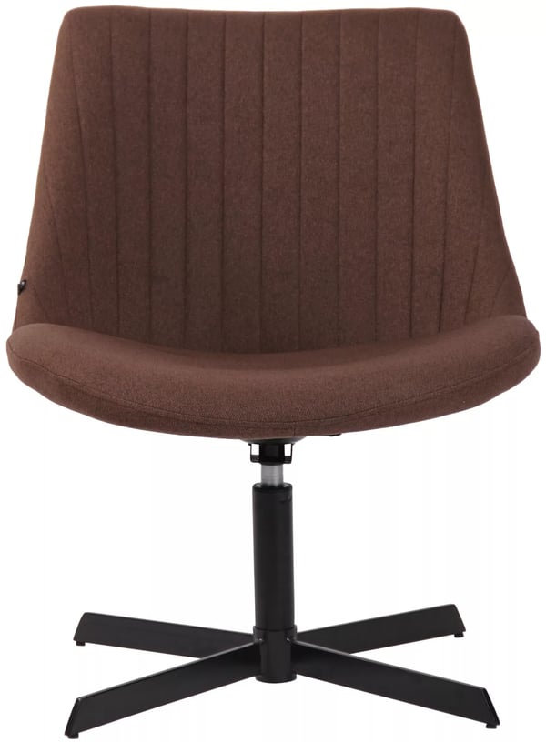 Brown fabric armchair Granby with matte black metal legs