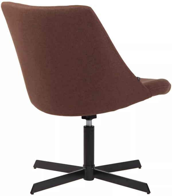 Brown fabric armchair Granby with matte black metal legs