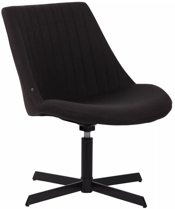 Granby Lounger Fåtölj, Svart Tyg med Matt Svart Metallram