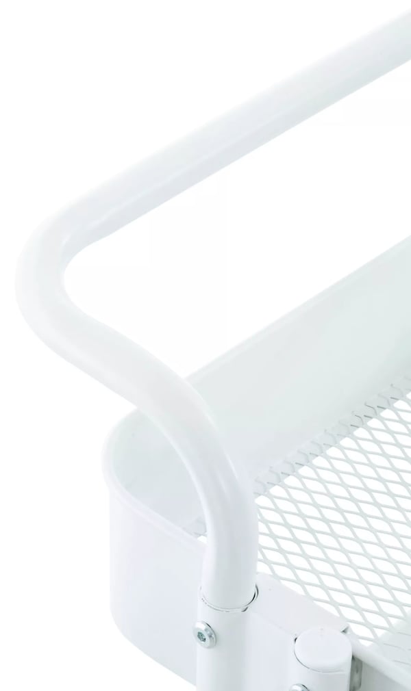 Mailo 3-lags metaltrolley med hjul, hvid