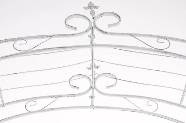 Valkoinen Metallinen Ruusukaari Aurinko Kiipeilytuella - 148x260cm