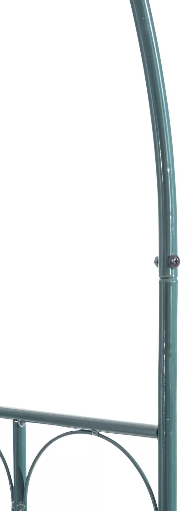 Jauhemaalattu metallinen ruusukaari, vihreä, 275 cm korkea