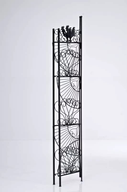 Marie Hörnshylla i Järnrör - Svart Metall, Vikbar, Antik Lantlig Stil, 151 cm Höjd