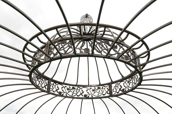 Luksuriøs Rund Romantisk Pavillon 350cm Bronze Metal Havekonstruktion