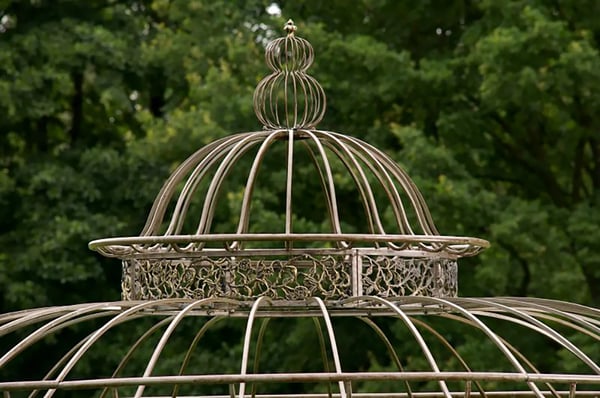 Luksuriøs Rund Romantisk Pavillon 350cm Bronze Metal Havekonstruktion