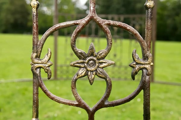 Luksuriøs Rund Romantisk Pavillon 350cm Bronze Metal Havekonstruktion