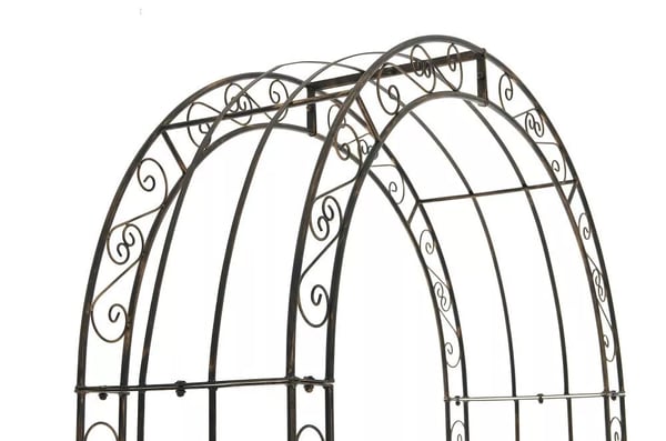 Sina Bronze Metal Rosenbue med Låsbar Låge - Håndlavet, Holdbar Klatreplantestøtte (41,5 x 135 x 245 cm, 20 kg)