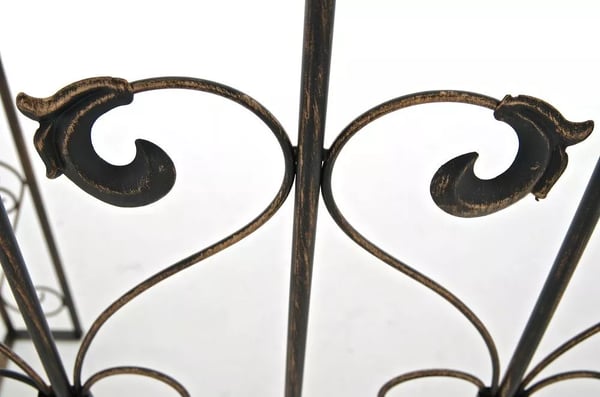 Sina Bronze Metal Rosenbue med Låsbar Låge - Håndlavet, Holdbar Klatreplantestøtte (41,5 x 135 x 245 cm, 20 kg)