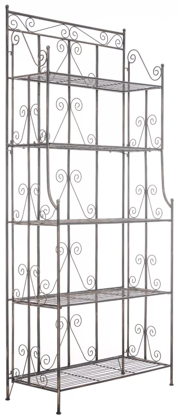 Ciara Bronze Metal Foldbar 5-lags Fritstående Hyldereol, Indendørs/Udendørs, 173cm H x 74.5cm B