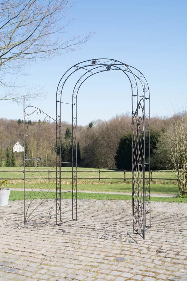 Melissa Rosenbue med Låge - Håndlavet Jern Klatreplantestøtte, Bronze Finish, 220cm