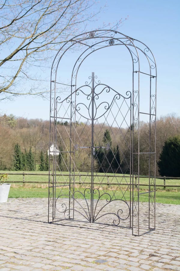 Melissa Rosenbue med Låge - Håndlavet Jern Klatreplantestøtte, Bronze Finish, 220cm