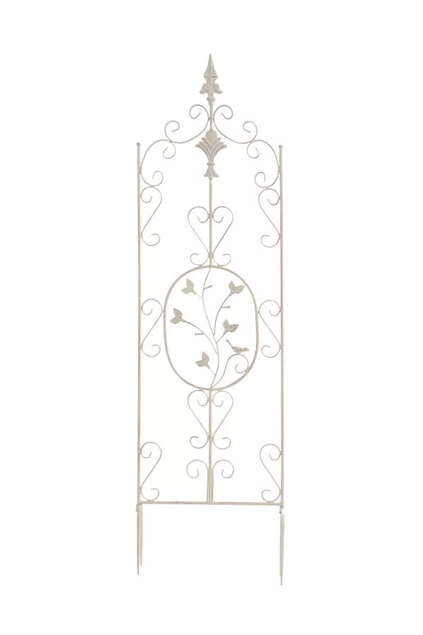 Burgus espalier - antik creme metal klatreplantestøtte, 122 cm højde