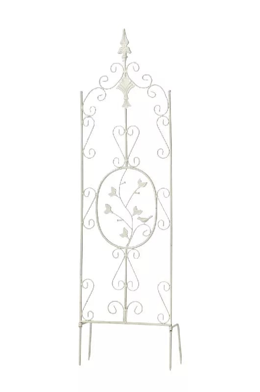 Antik hvid metal espalier til klatreplanter - 122 cm højde
