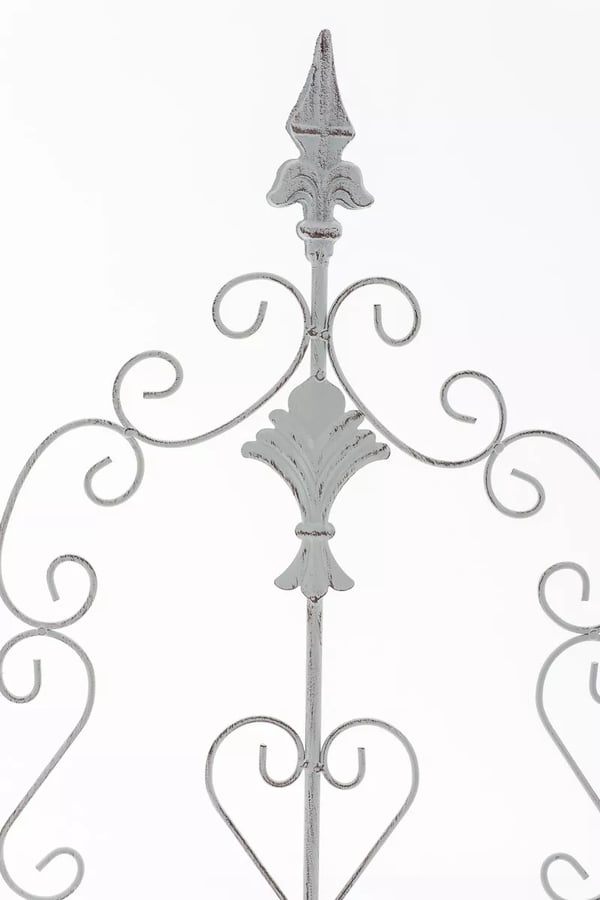 Antik hvid metal espalier til klatreplanter - 122 cm højde