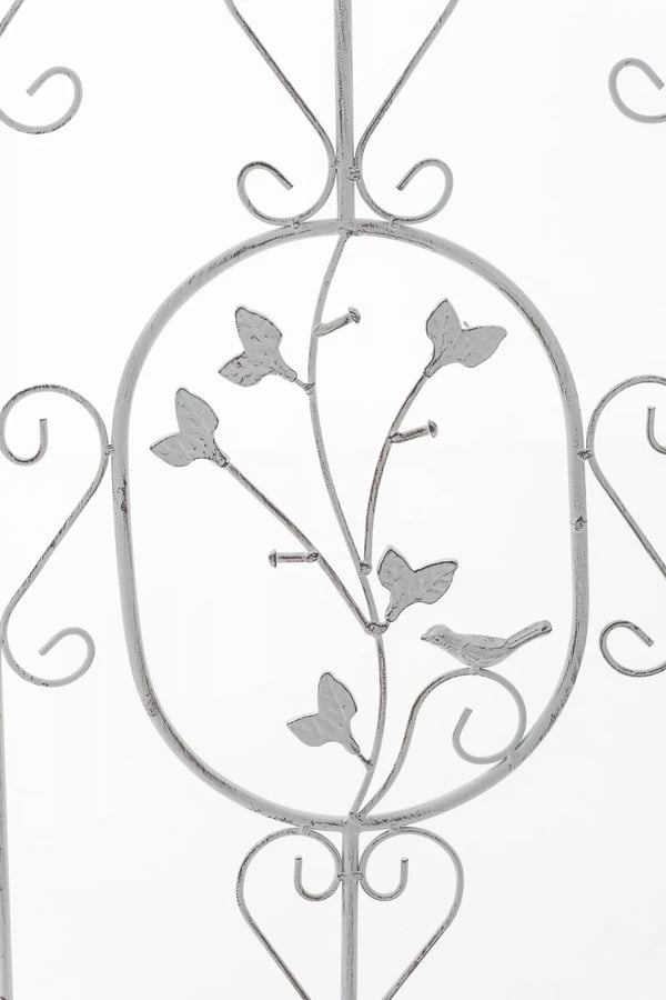 Antik hvid metal espalier til klatreplanter - 122 cm højde