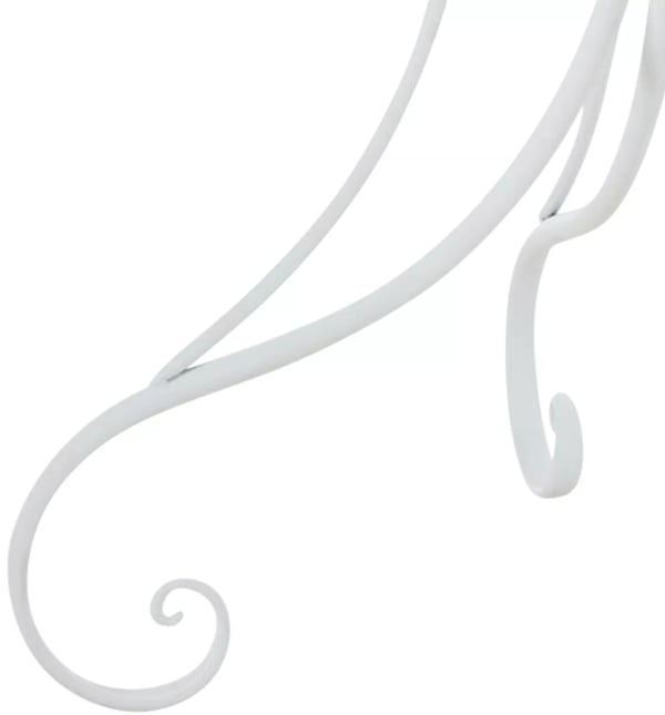 Hari Havebord - Nostalgisk Design, Hvidt Metal, Kompakt, Håndlavet Jern (70x70x73cm)