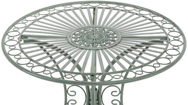 Hari Antik Grønt Metal Have Bistro Bord - 70 cm Diameter