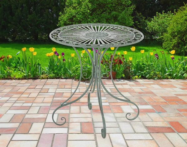 Hari Antik Grønt Metal Have Bistro Bord - 70 cm Diameter