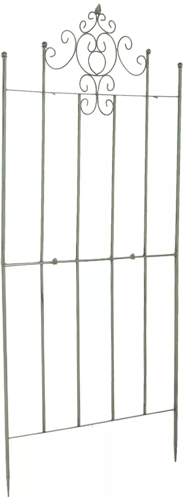 Paula Antik Grøn Metal Klatrestativ til Havedesign, Plantestøtte og Privatskærm - 2 x 86 x 170 cm