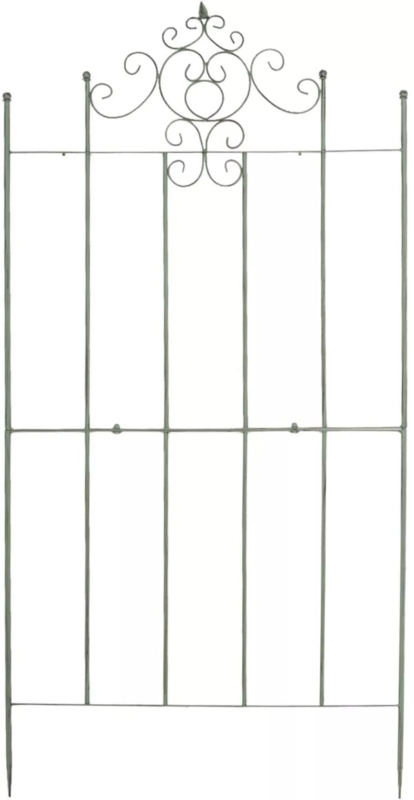 Paula Antik Grøn Metal Klatrestativ til Havedesign, Plantestøtte og Privatskærm - 2 x 86 x 170 cm
