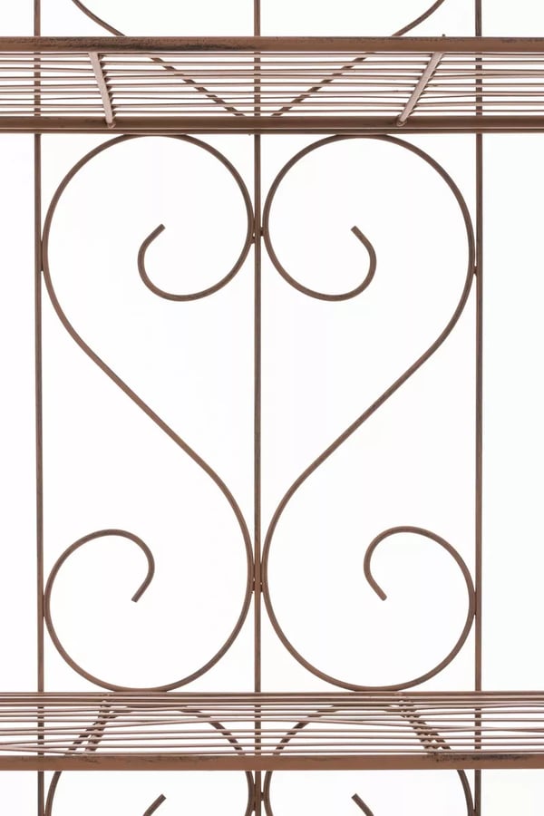 Lenja Foldbart Stående Hylde - Rustik Landhusstil, Antik Brun Metal, 160x60x30cm