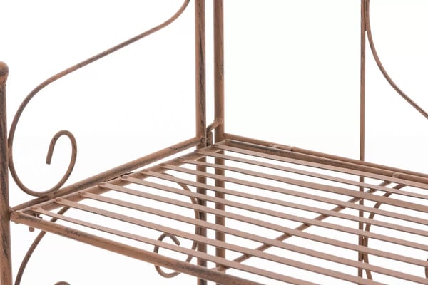 Lenja Foldbart Stående Hylde - Rustik Landhusstil, Antik Brun Metal, 160x60x30cm