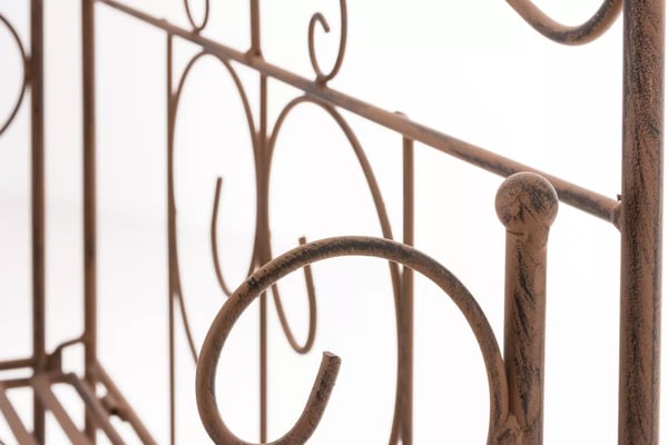 Lenja Foldbart Stående Hylde - Rustik Landhusstil, Antik Brun Metal, 160x60x30cm