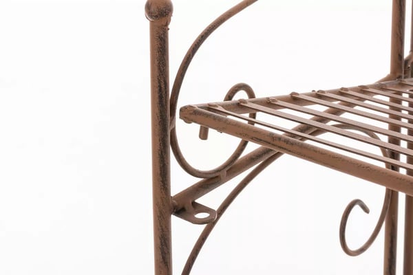 Lenja Foldbart Stående Hylde - Rustik Landhusstil, Antik Brun Metal, 160x60x30cm