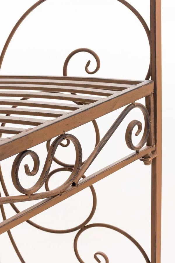 Rosie Antik Brun Metal Halv Gazebo med Indbygget Bænk - Havelåge til Klatreplanter, 178cm
