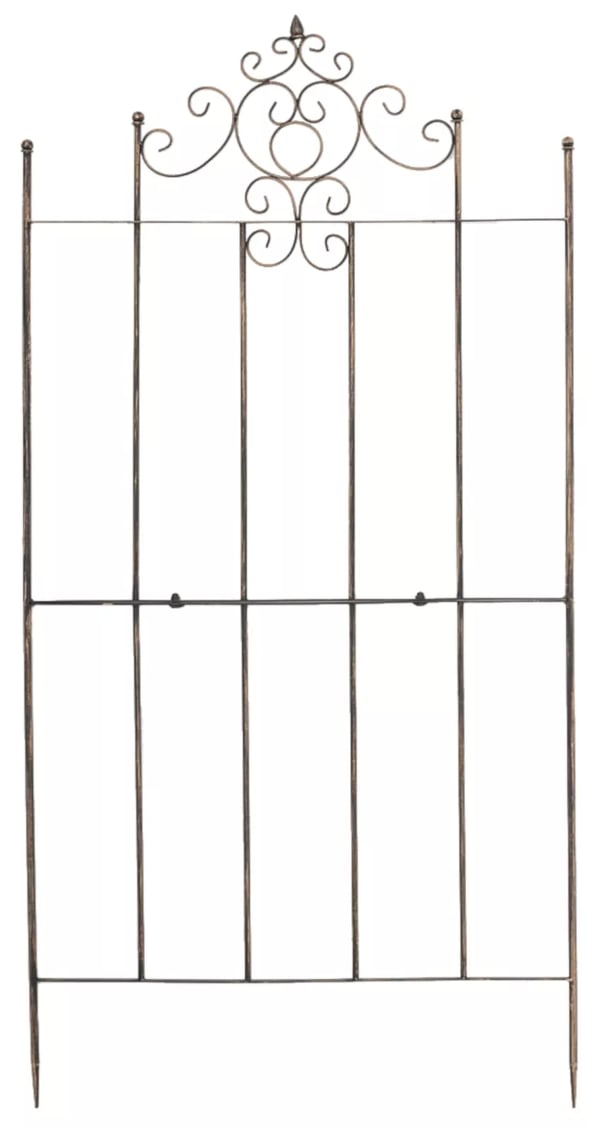 Sæt med 2 bronzemetal espalier Paula - Rustik landhusstil klatrehjælp, 85,5 x 170 cm