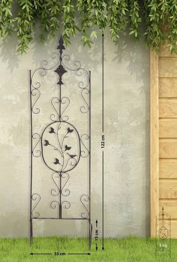 Burgus-ruusuteline metalli, pronssi, 2 kpl sarja, 122x35 cm