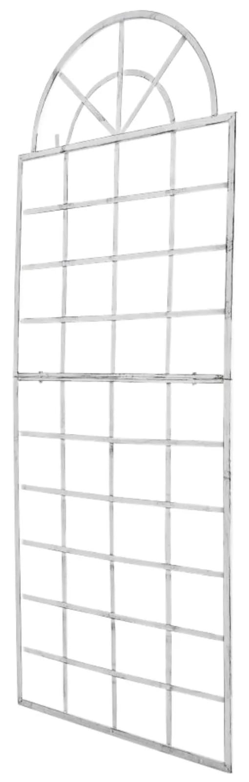 Sæt med 2 håndlavede metal Viva espaliergitre med antik hvid patina, 180 cm højde