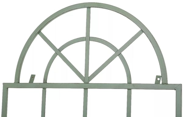 Sæt med 2 håndlavede espaliergitre i metal til klatreplanter, antikgrøn finish, 180 cm